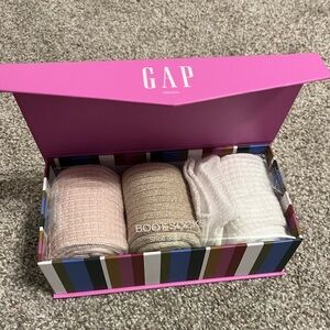 GAP Women’s Boot Socks Trio - Pink, Tan, White Box Set of 3 NWT